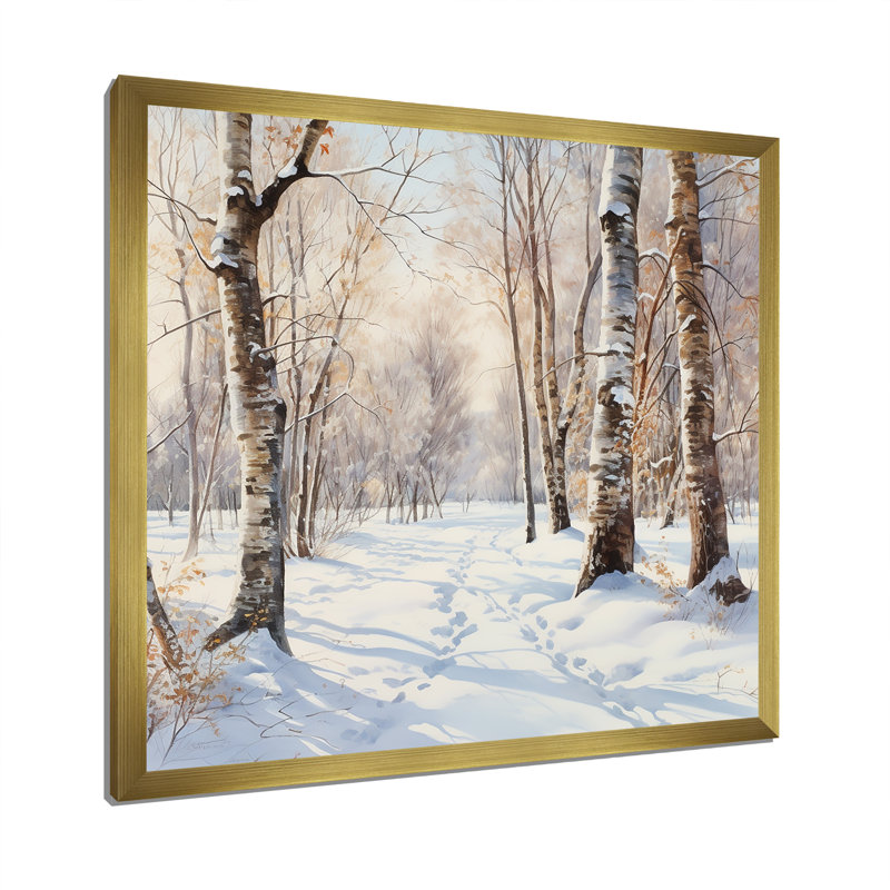 «Trees Charm In Winter I - Trees», art mural, H 30 po x l 30 po x P 1 po, Cadre doré simple