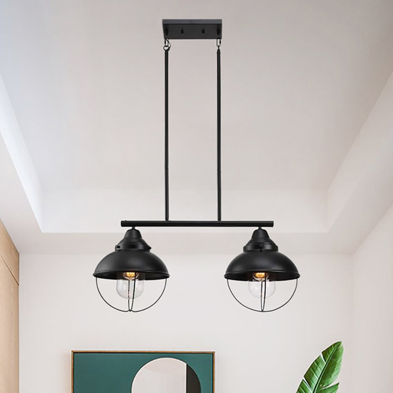 Lustre linéaire moderne à 2 lumières pour îlot de cuisine Adamou