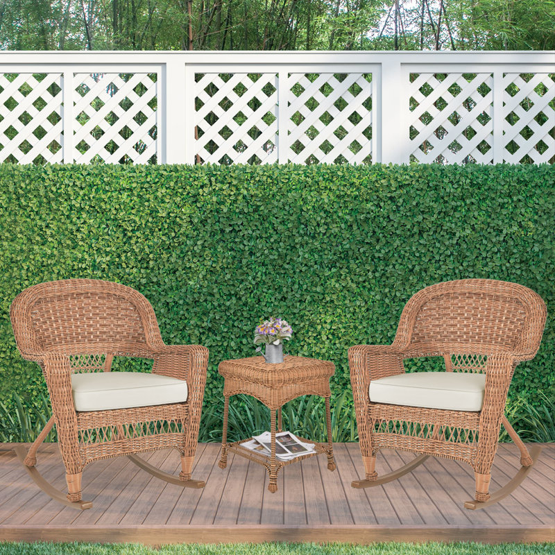 Starner 2 - Person Patio Conversation Set with Cushions, Honey, Ivory