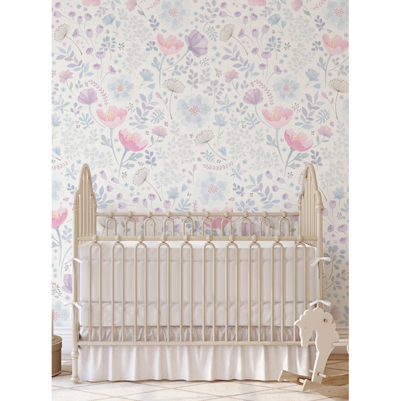 Panneau de papier peint texturé Lima Whimsy, L 96 po x l 48 po, Rose / mauve