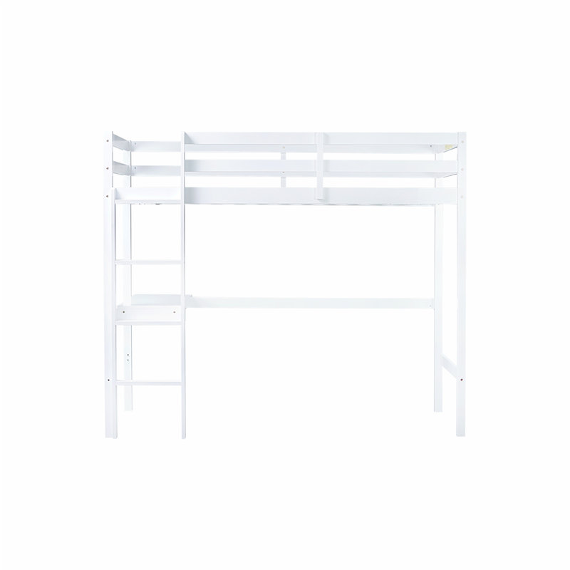 Twin High Loft Bed, White