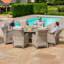 Canica Reclining 8 Seat Round Rattan Dining Set - with Rattan Lazy Susan