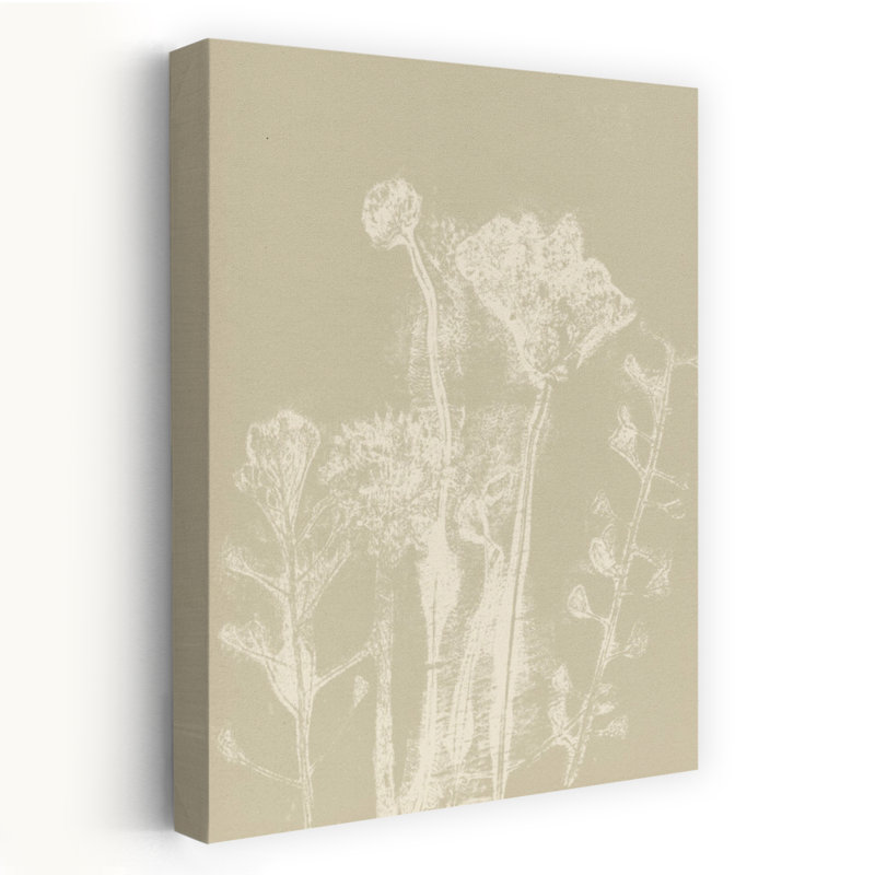 Contemporary Art Abstract Contemporary Minimalist Nature Flower Art by Dina Dankers - Wrapped Canvas Print