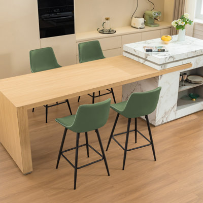 Faux Leather Modern Low Back Counter Stool