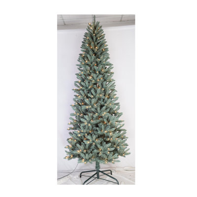 Arbre de Noël épinette artificiel bleu élancé