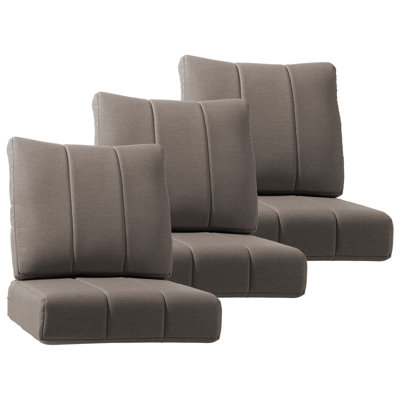 Allo 24"X24"X6" Patio Thick Cushions & Pillows Set - Channel-Tufted Design Deep Seat Water & Fade Resistant Cushion Set