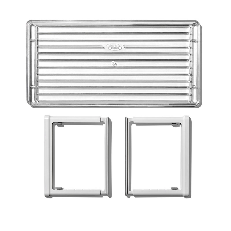 Clear Adjustable Refrigerator Shelf Riser with Non-Slip Feet
