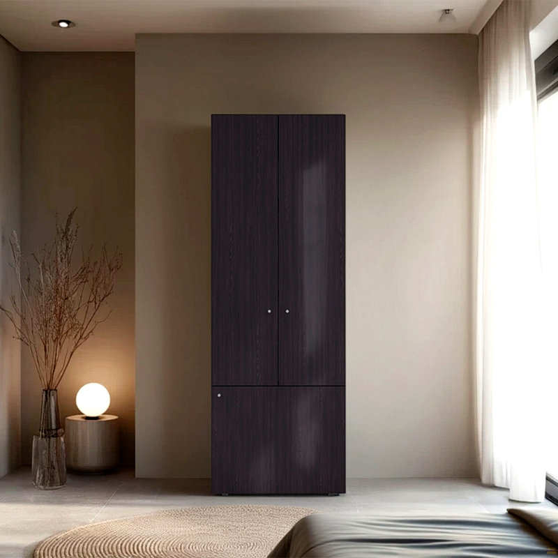 H 66,9 po, 3 portes, 3 tablettes, Noir