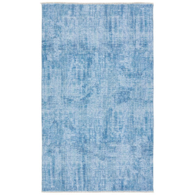 Tapis bleu tissé à la machine Vibe par Jaipur Living Tiaret (7 pi 6 po x 9 pi 6 po)