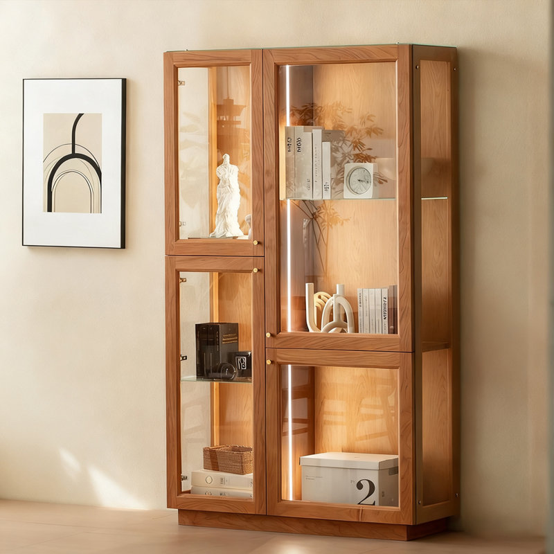 Vitrines en bois massif brun