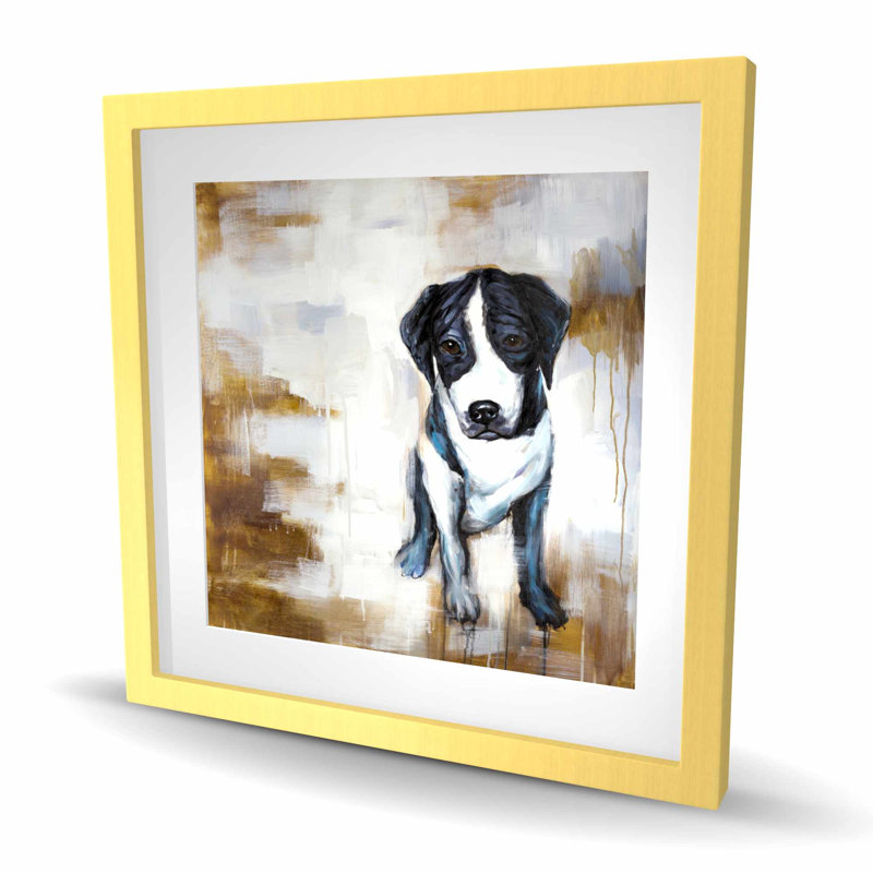 «Sitting Dog», reproduction matte encadrée | Décoration intérieure pour les amoureux des chiens