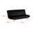 Villy Futon Sofa Bed, Chrome Metal Legs, Black Channel Tufted Fabric-117664627