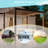 LED Metal Frame Pergola Freestanding Patio Pergola with Louvered Roof Pergola-104989213