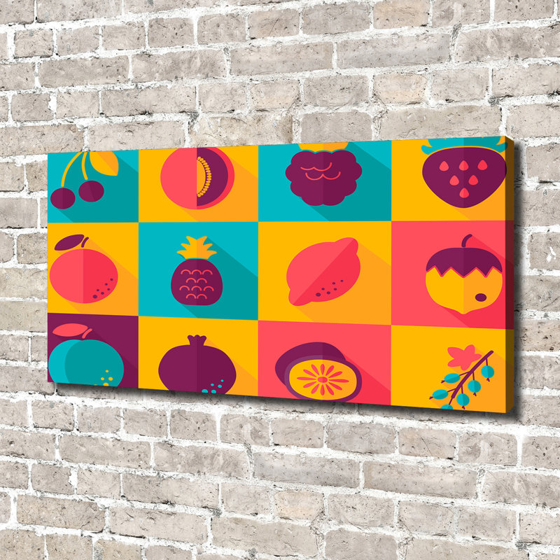 Fruit Icons - Print, Canvas, 70cm H x 140cm W x 2cm D