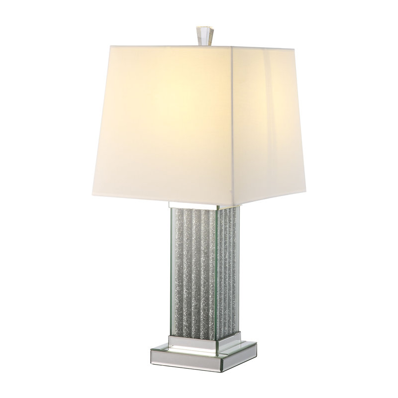 Lampe de table à miroir H 30 po avec fausses pierres Eilonwy Glam