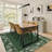 Washable Modern Bordered Hallway Rug, Non-Slip Low Pile Abstract Floral Runner for Kitchen, Laundry, Entryway, Linen-1731148859