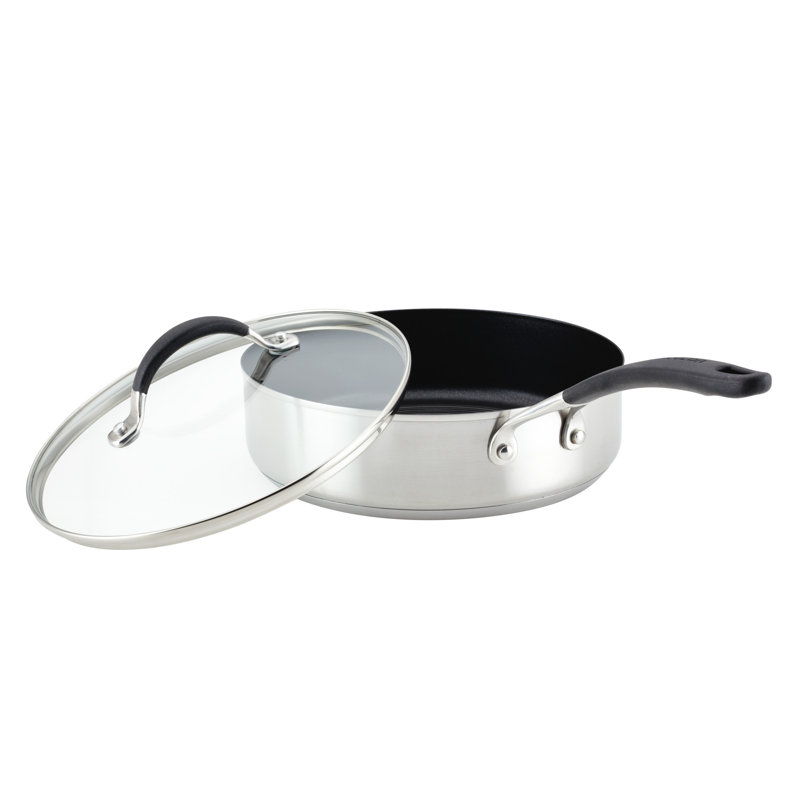 Circulon Stainless Steel Sauté Pan and SteelShield Hybrid and Nonstick Technology, 3 Quart, Silver