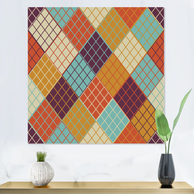 Multicolor Triangular Geometrics III - reproduction d'art sur toile à motifs