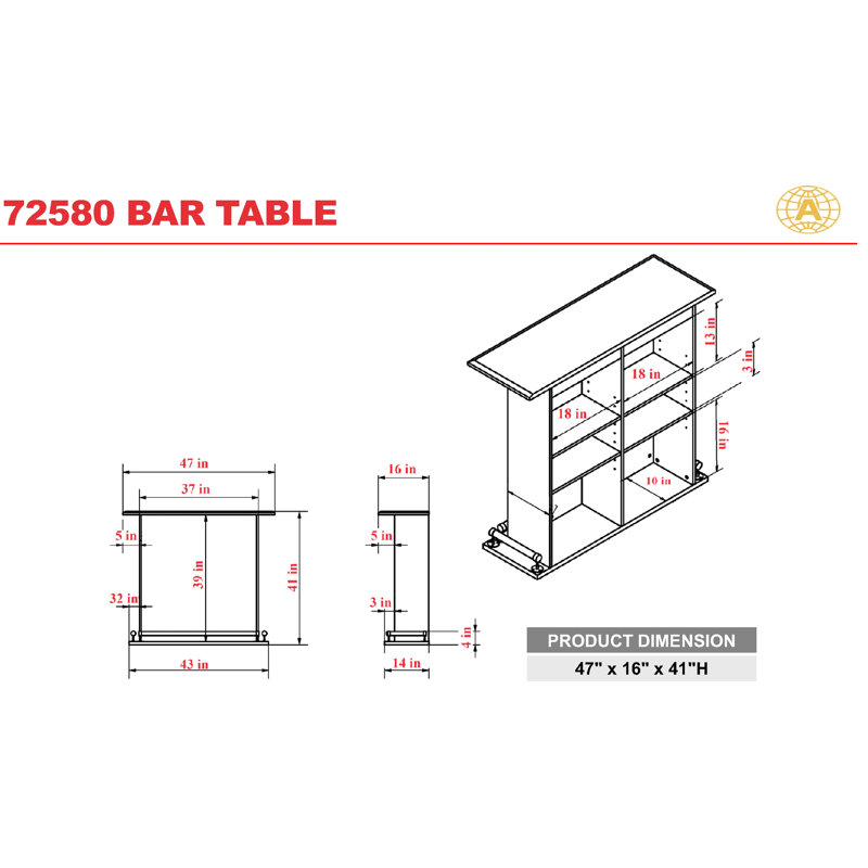 Table de salle à manger rectangulaire à 6 tablettes au fini blanc lustré et élégant avec 6 tablettes