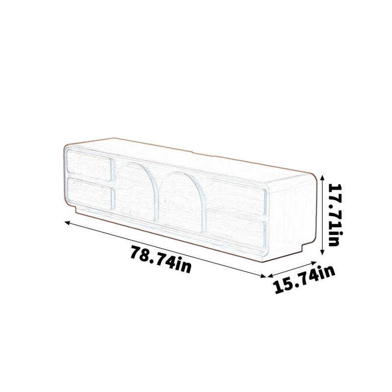 Meuble télé simple en bois, 17.71"H x 78.74"L x 15.74"W