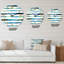 Aquatique bleu foncé verticales - horloge murale moderne-60186801