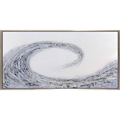 Vague - cadre flottant, peinture sur toile