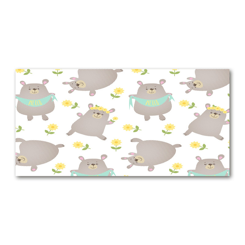 Teddy Bears Illustration - Wrapped Canvas Print