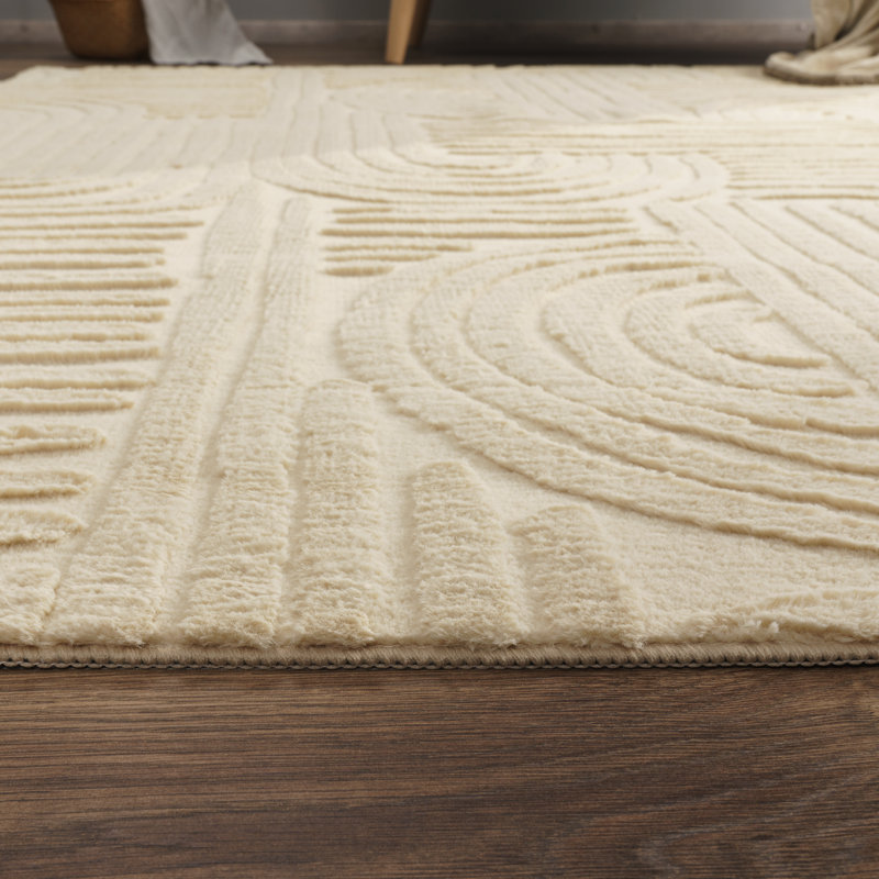 Lelystad Geometric Area Rug, Beige, Rectangle 160cm x 220cm
