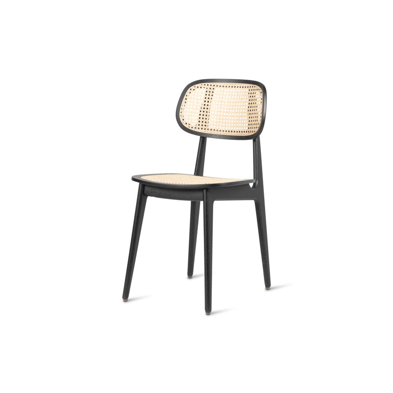 Titus Outdoor Dining Side Chair, Black/Oak