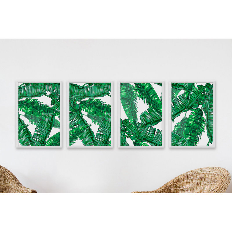 Pensacola quadriptych, reproduction d’art encadrée, H 45 po x l 30 po x L 1,5 po, Pas de tapis