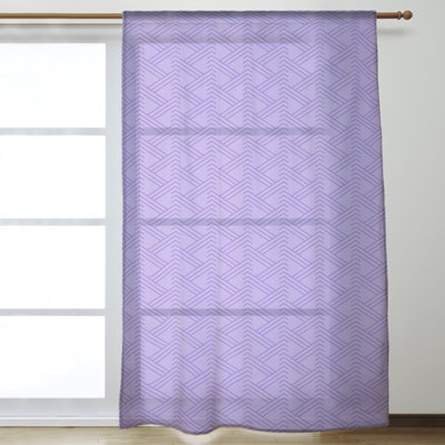 Panneau de rideau simple diaphane avec passe-tringle classique Zig Zag