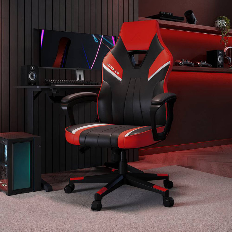 Tempest Ergonomic PC Office Gaming Chair, Red/Black