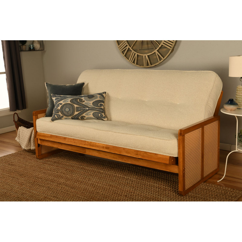 Futon double Bridyn avec matelas inclus, Crème Bridyn