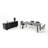 Koutarou 87" Black And Rose Gold Rectangular Dining Table