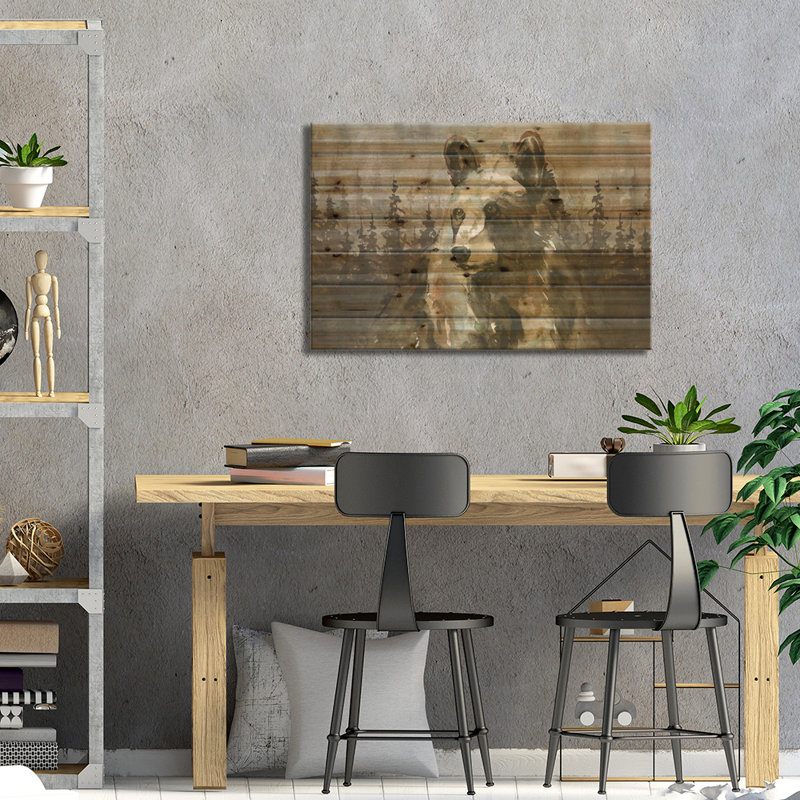 «Miyamoto Lodge Twilight II On Wood» par Carol Robinson, reproduction, H 18 po x l 26 po x P 1,5 po