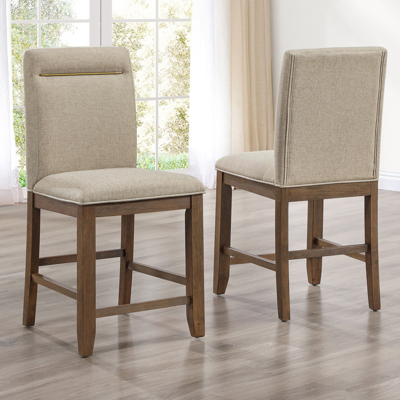 Tabouret de comptoir en bois massif Applegate, Brun caramel, Beige