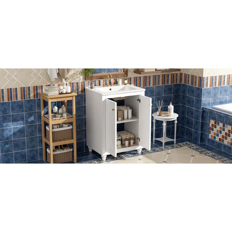 Meuble-lavabo moderne 24 po en bois MDF