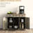 Modern Gray Storage Cabinet - Sideboard With Solid Wood Countertop, 3 Drawers, Doors, Adjustable Shelf For Daily