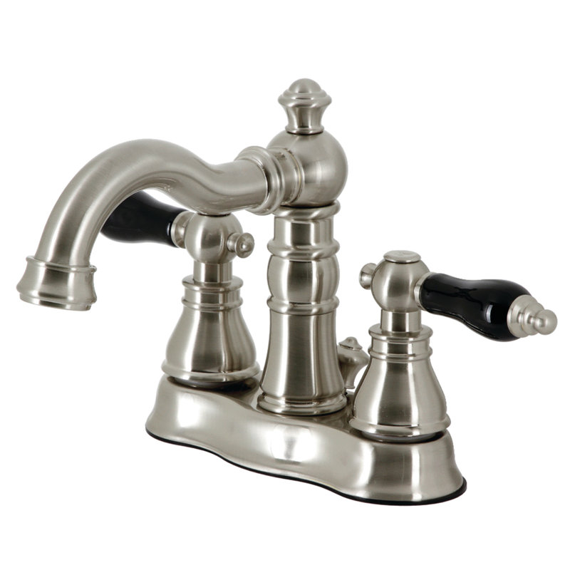 Kingston Brass American Patriot Two-Handle 3-Hole Deck Mount 4" Centerset Bathroom Faucet with Pop-Up Drain