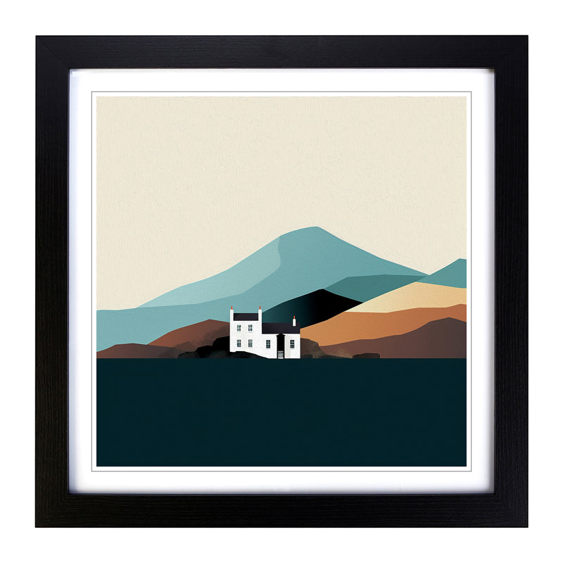 Scotland Minimalism No.2 - Single Picture Frame Print on Wood, Black