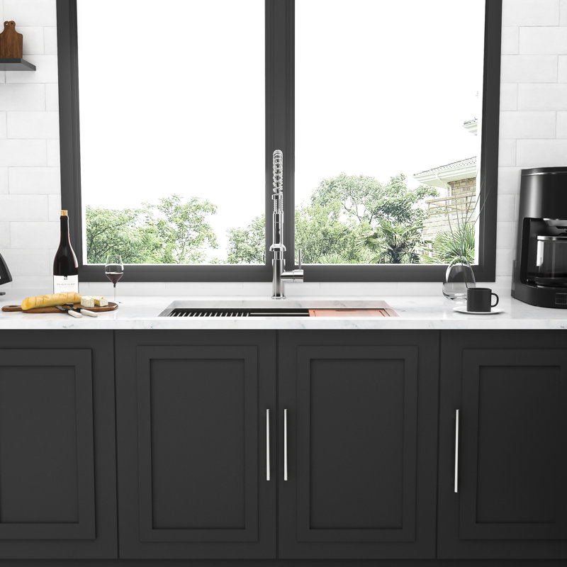 30" Deep Single Bowl Undermount Workstation Sink In 19" Width And 10" Height, Made Of 304 Stainless Steel, With Tracked Ledges, Smooth Water Flow , Rounded Corners, Coating , Package Includes