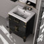 Meuble-lavabo en chêne noir 24 po x 18 po - comptoir en acrylique et miroir à fermeture en douceur, options de rangement abondantes. L 24 po x P 18 po.
