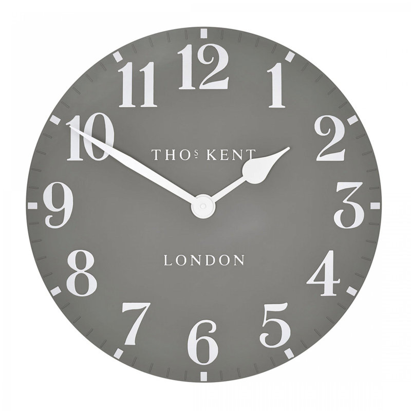 Arabic Metal Wall Clock, Medium, Dark Grey