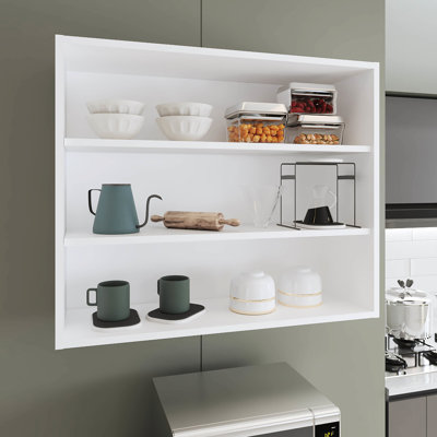 Armoire murale pour le salon 3, blanc - polyvalente pour la chambre à coucher, le bureau, l'armoire de rangement pour le garage 3, 36 po de largeur, 30 po de hauteur, pour la chambre à coucher, tablettes spacieuses
