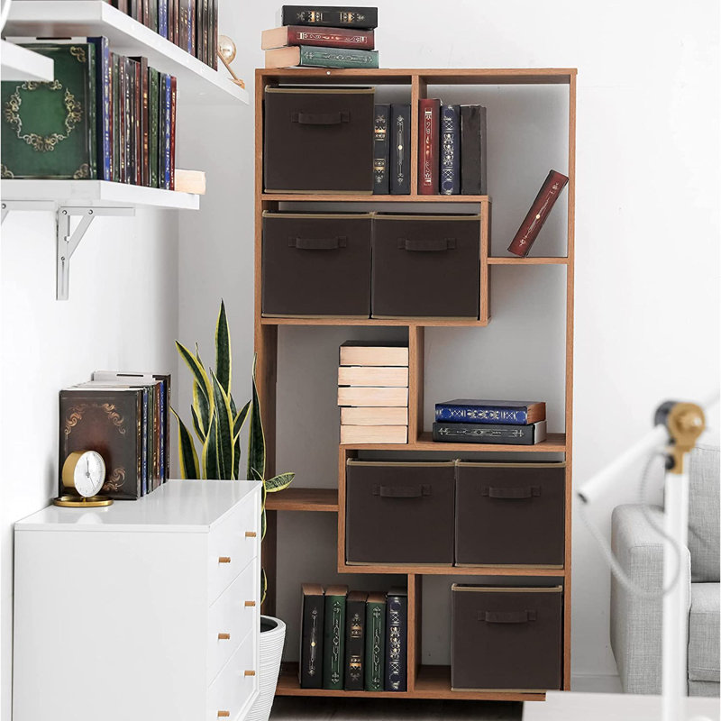 Ensemble de bacs de rangement en tissu, Brun
