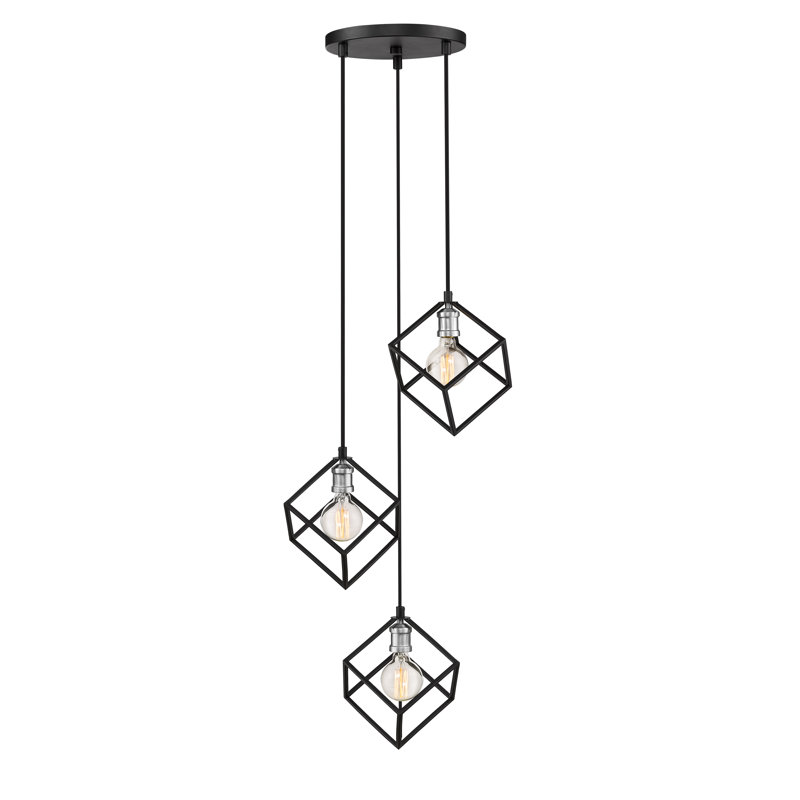 Dikomo 3 - Light Cluster Pendant, Matte Black/Brushed Nickel