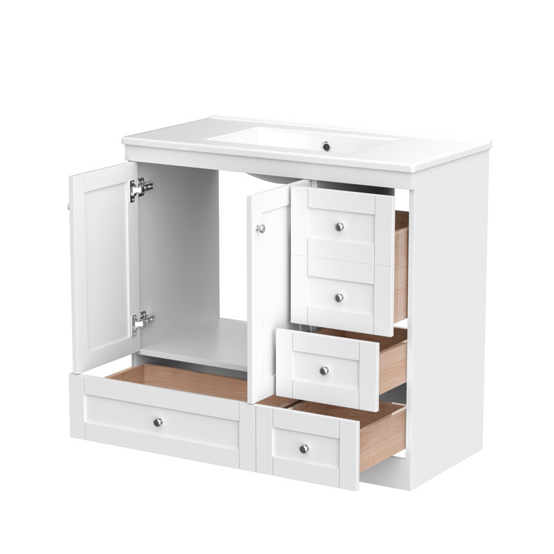 Meuble-lavabo de salle de bain en céramique