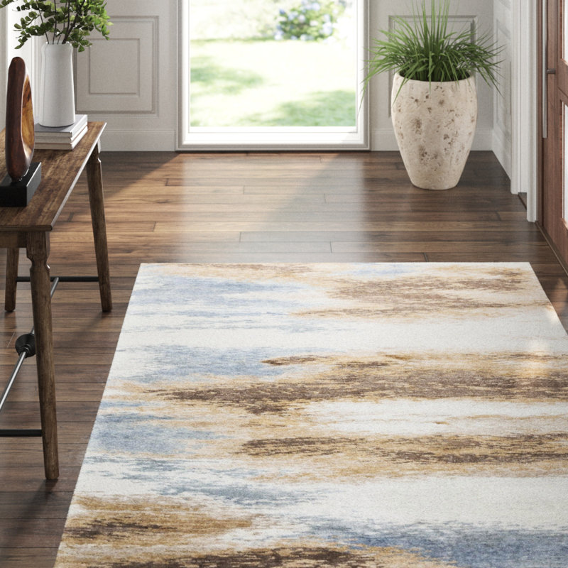 Stratos Hand Woven Abstract Area Rug, Rectangle 6' x 9'