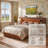Modern Upholstered Platform Bed with Built-in Storage, Queen, Ochre Linen-1401482595-1401482525