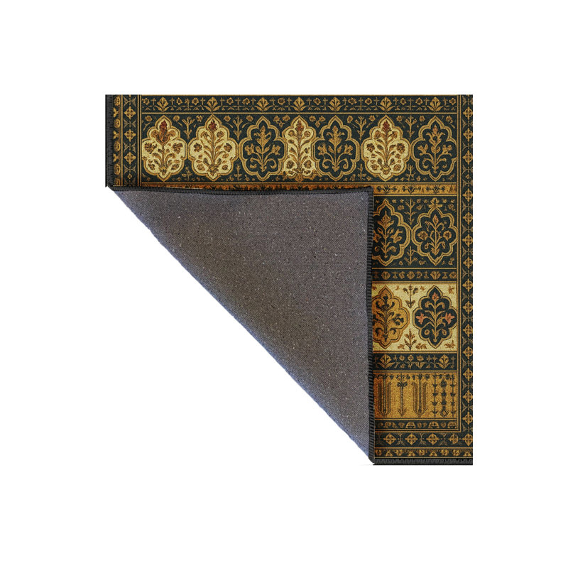 Tapis brun tissé à motif traditionnel lavable Mosso, 4'11" x 7'7"